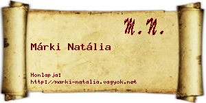 Márki Natália névjegykártya